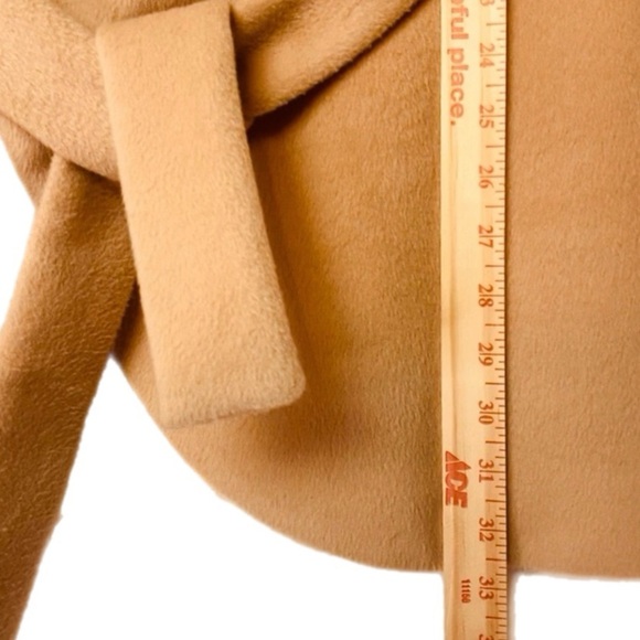 Waverly G Waterfall Short Coat Drape Collar Transition to Hood Cinch Belt Tan S - Picture 11 of 11